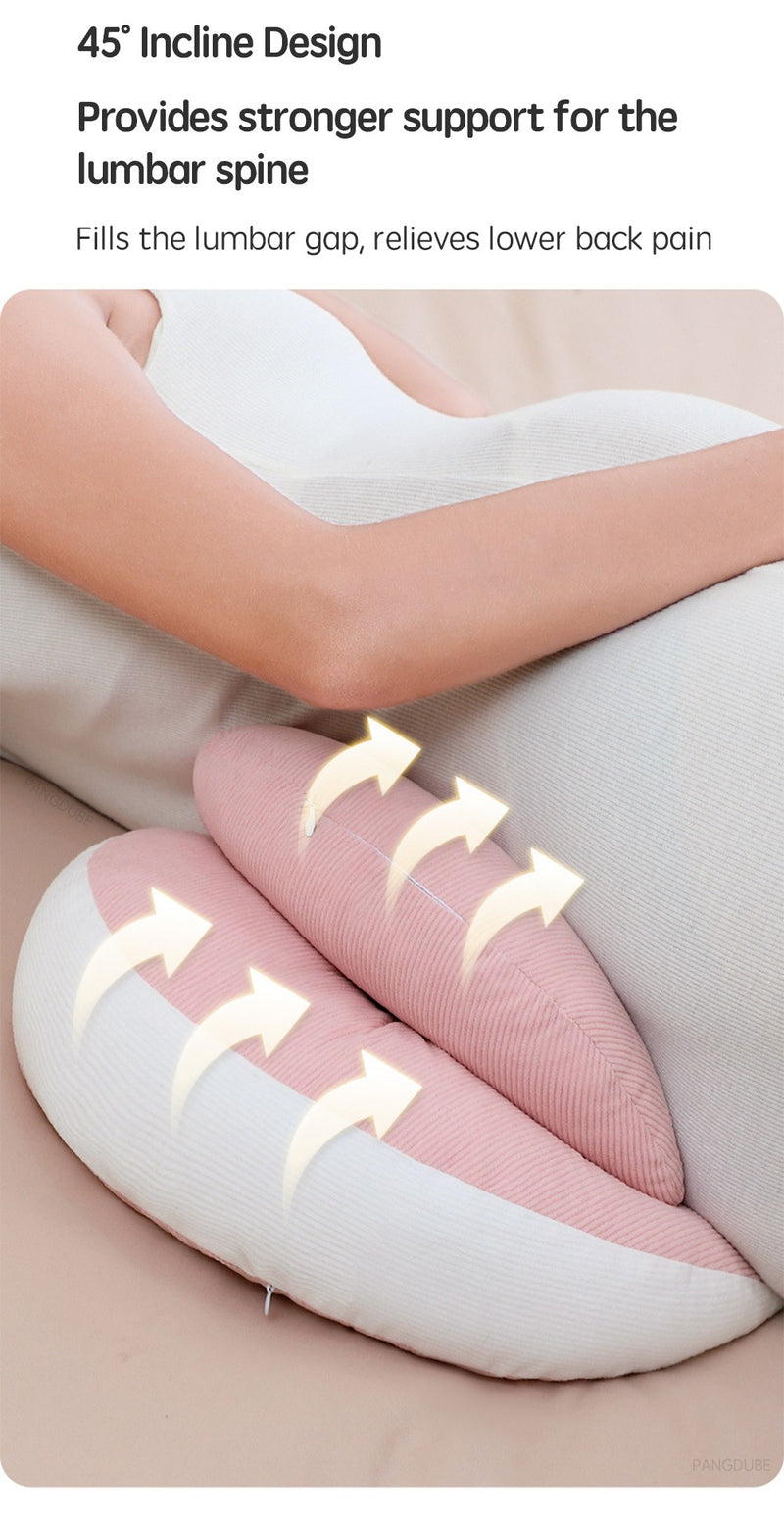 🤰Travesseiro Corporal de Algodão PANGDUBE – Conforto Extra para Gestantes + 1 Peça Grátis