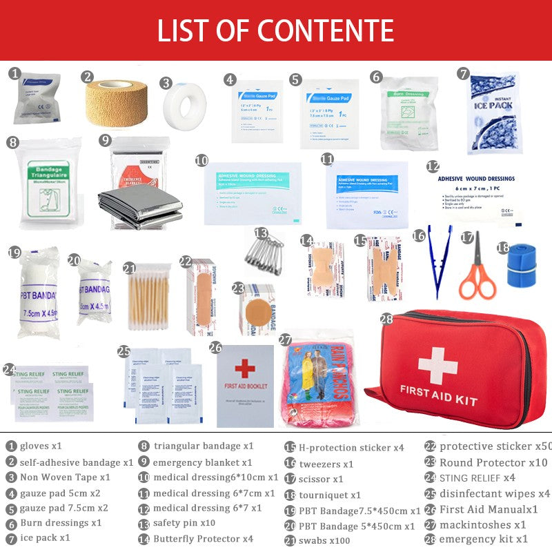 🩺 Kit Médico Portátil – Suprimentos de Emergência Multiuso